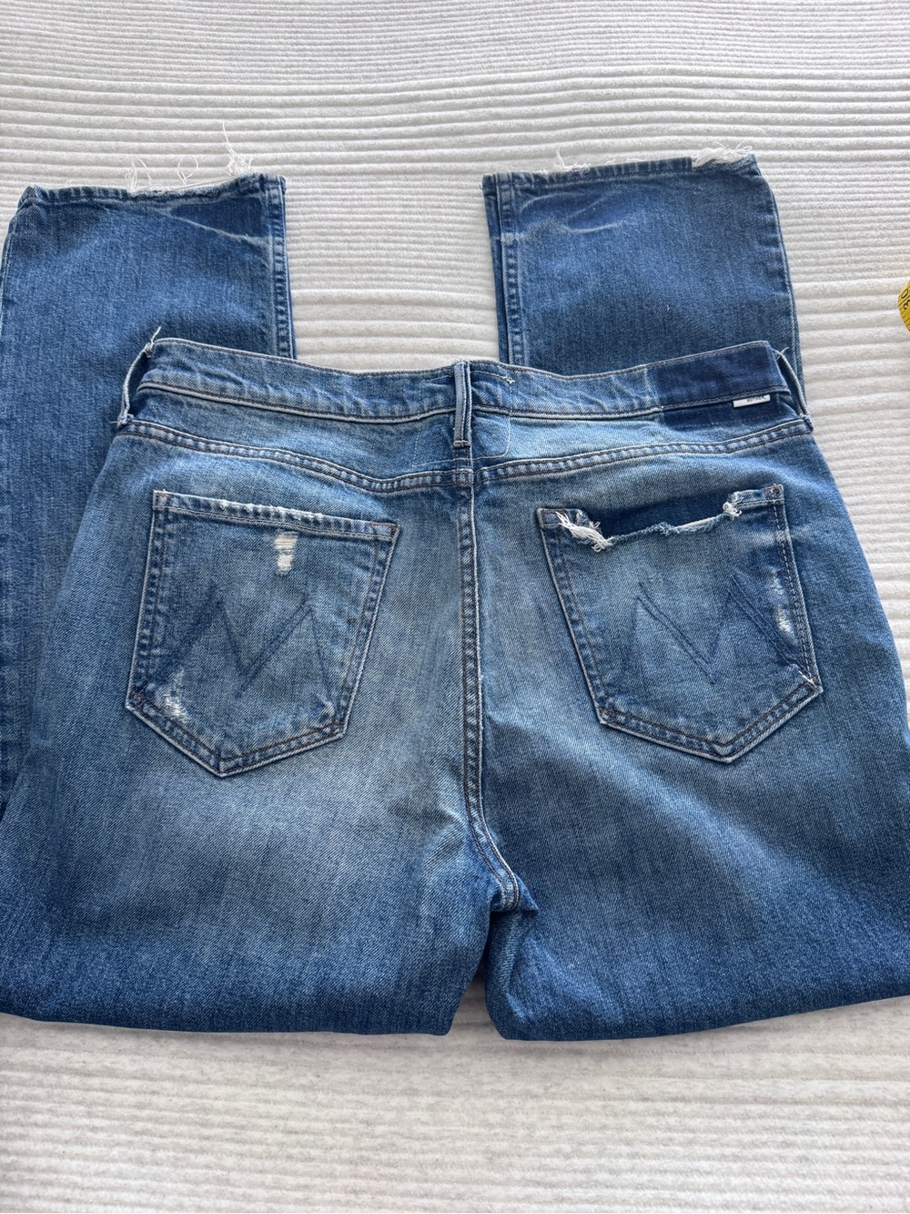 Women's MOTHER Dutchie Distressed Ankle Straight-Leg Jeans